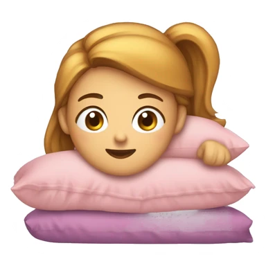 Emoji d'une fille qui se fait taper par des coussins sticker