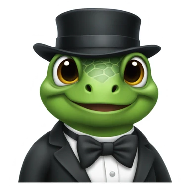 turtle wearing tuxedo sticker