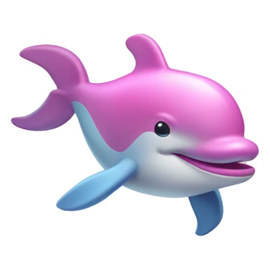 Pink dolphin with a bow sticker