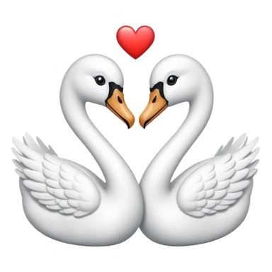 Dos cisnes  formando un corazón con sus cuellos  sticker