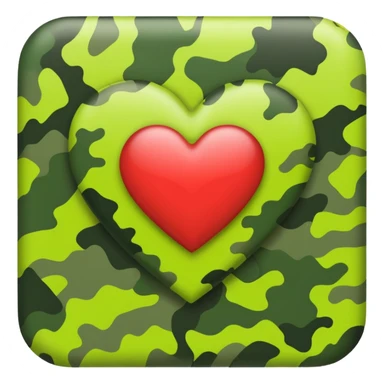 Heart camuflage sticker