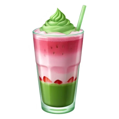 iced strawberry matcha sticker