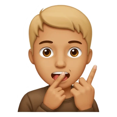 Una cara mordiendose un dedo sticker