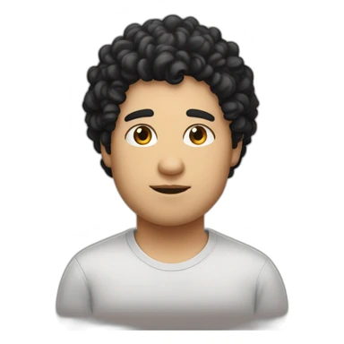 tech bro curly black hair chubby face sticker