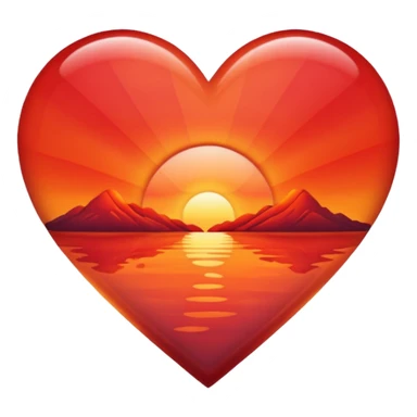  heart with sunset inside  sticker