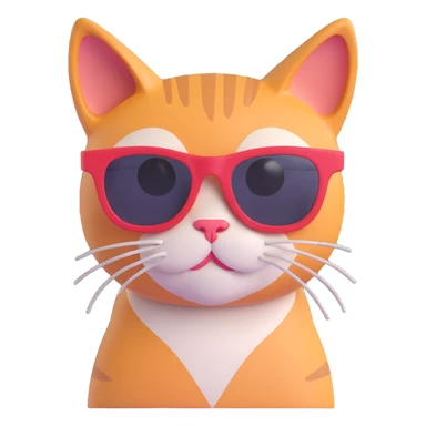 A cat wearing sunglasses sticker