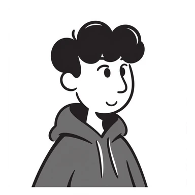 young white guy in a hoodie with wavy hair sticker