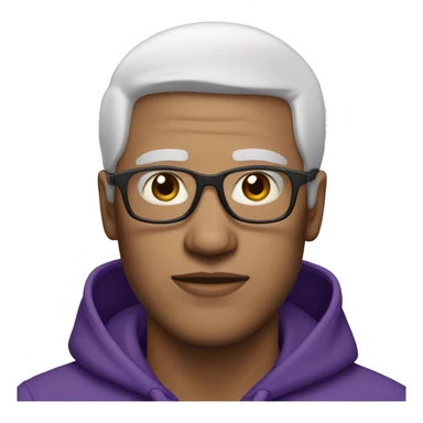 Man with glasses in purple hoodie white skin sticker