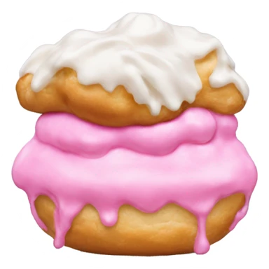 cream puff with pink icing sticker