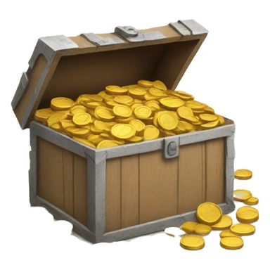 old open box filled with coins sticker