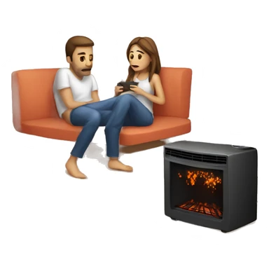 Girl sitting by heater being boring while boyfriend is in bed having fun sticker