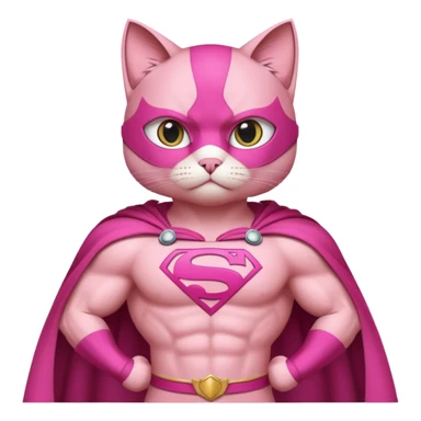 pink superhero cat sticker