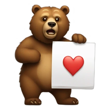 bear holding a rejected sign sticker
