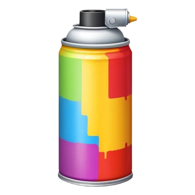 Minimalist multicolored spray paint can, clean simple design with a few distinct color blocks rather than swirls, modern and sleek sticker