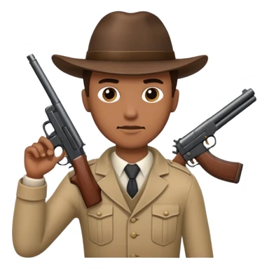 Man holding a gun sticker