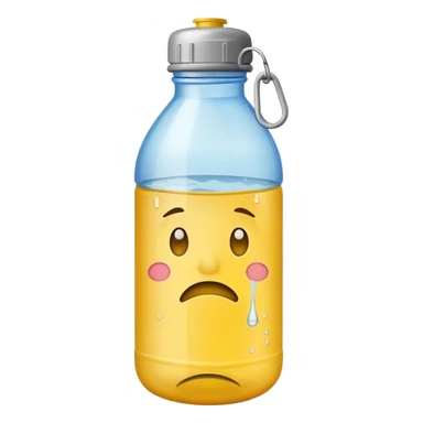 Emoji yellow sad stuck in a water bottle sticker