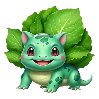 Bulbasaur with a big lettuce on back  sticker