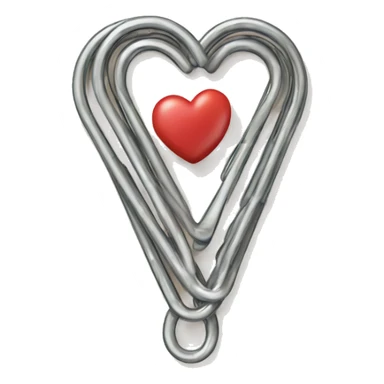 paper clip heart  sticker