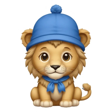 blue hats, baby lion sticker