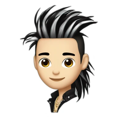 Bill Kaulitz skunk hair 2000s sticker