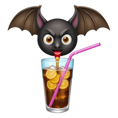 black bat drinkig sprite sticker
