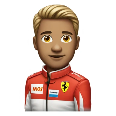 male portrait in ferrari race suit sticker