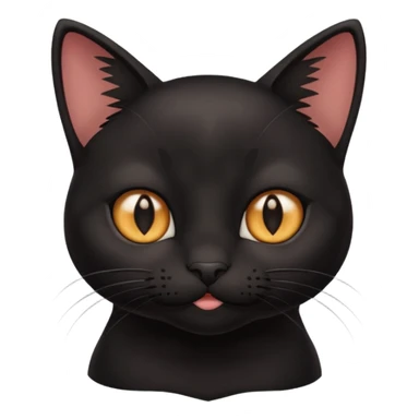 Black cute and funny cat with deep eyes and different emotions sticker
