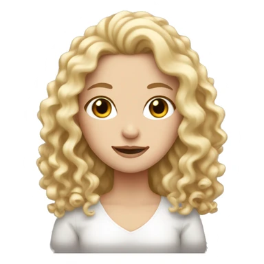 white girl with really curly long blonde hair sticker