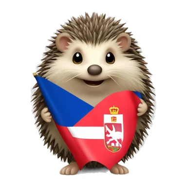 hedgehog with flag of serbia sticker