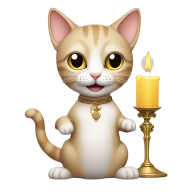 Cat holding candelabra  sticker