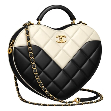chanel white heart shape bag sticker