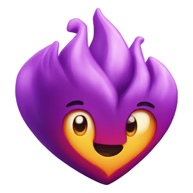 Purple firey heart  sticker
