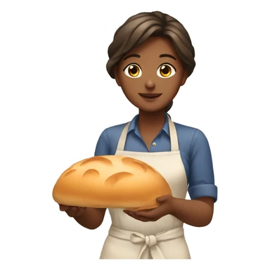 Girl baking bread sticker