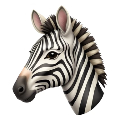 zebra with human facial features looking to the side sticker