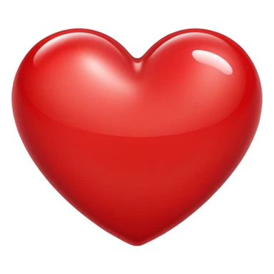 A smooth, glossy heart with soft reflections and rounded shape sticker
