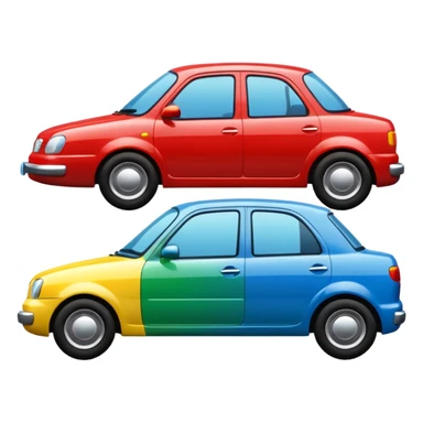 group of four cars sticker