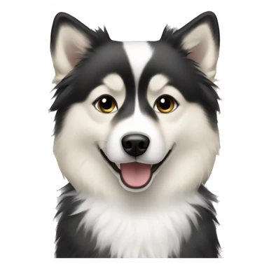 blonde girl with black and white pomsky  sticker