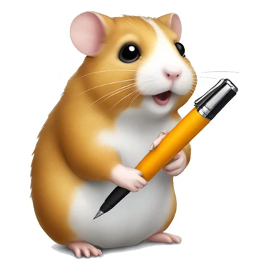 hamster holding a pen sticker