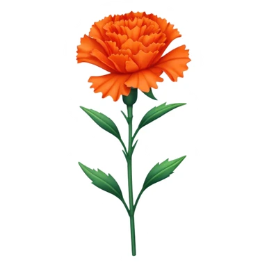 single orange carnations stem sticker