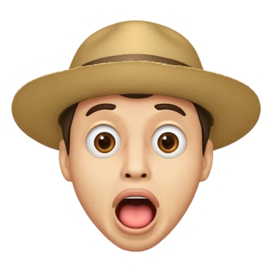 homme créole réunionnais  étonné  bouche ouverte avec chapeau sticker