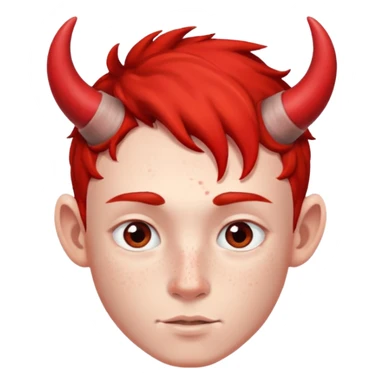 Red Horns on boy sticker