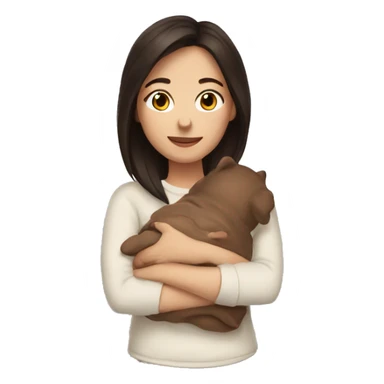 Brunette warm hug sticker