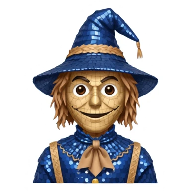 Scarecrow from The Wizard of Oz with dark blue sequin outfit sticker