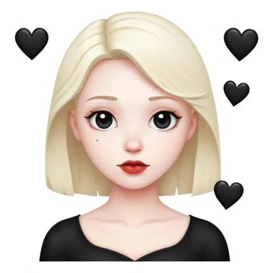 Love struck with black hearts sticker