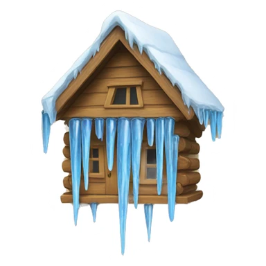 Icicles on a wooden house sticker
