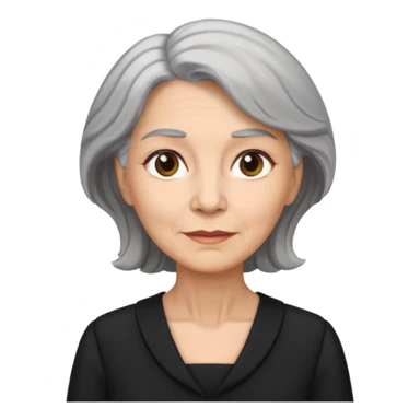 i need an image of a older woman named bonny who is a bind fund manager. where dark black professional dress with grey hair sticker