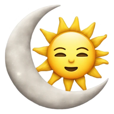 moon and sun with heart sticker