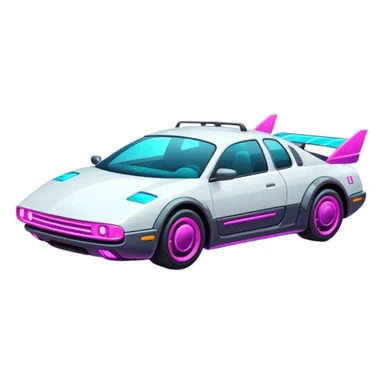 cyberpunk neon fly car sticker