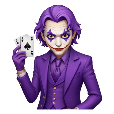 Glitter Purple and White Joker Gangster Card sticker