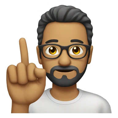 Mexican man with beard glasses and short hair with his finger up his nose sticker